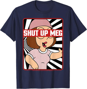 Family Guy Shut Up Meg Censure Big Chest Portrait T-Shirt - T-Shirt | Navy