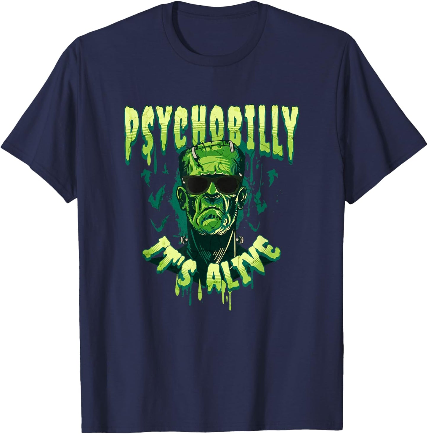 Psychobilly Rockabilly Music - It's alive - Retro T-Shirt - T-Shirt | Navy