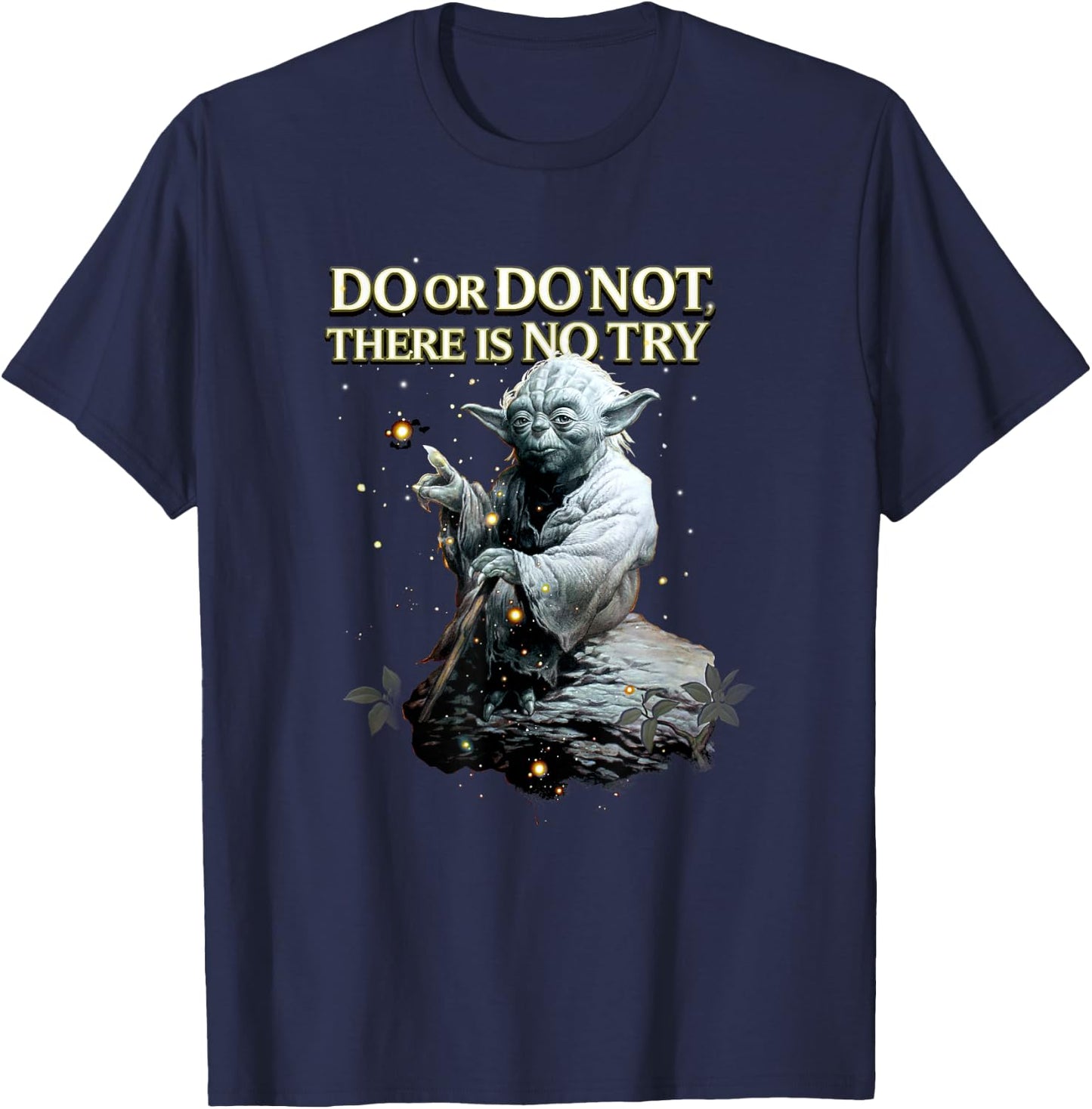 Star Wars Classic Do Or Do Not There Is No Try Yoda Portrait T-Shirt - T-Shirt | Navy