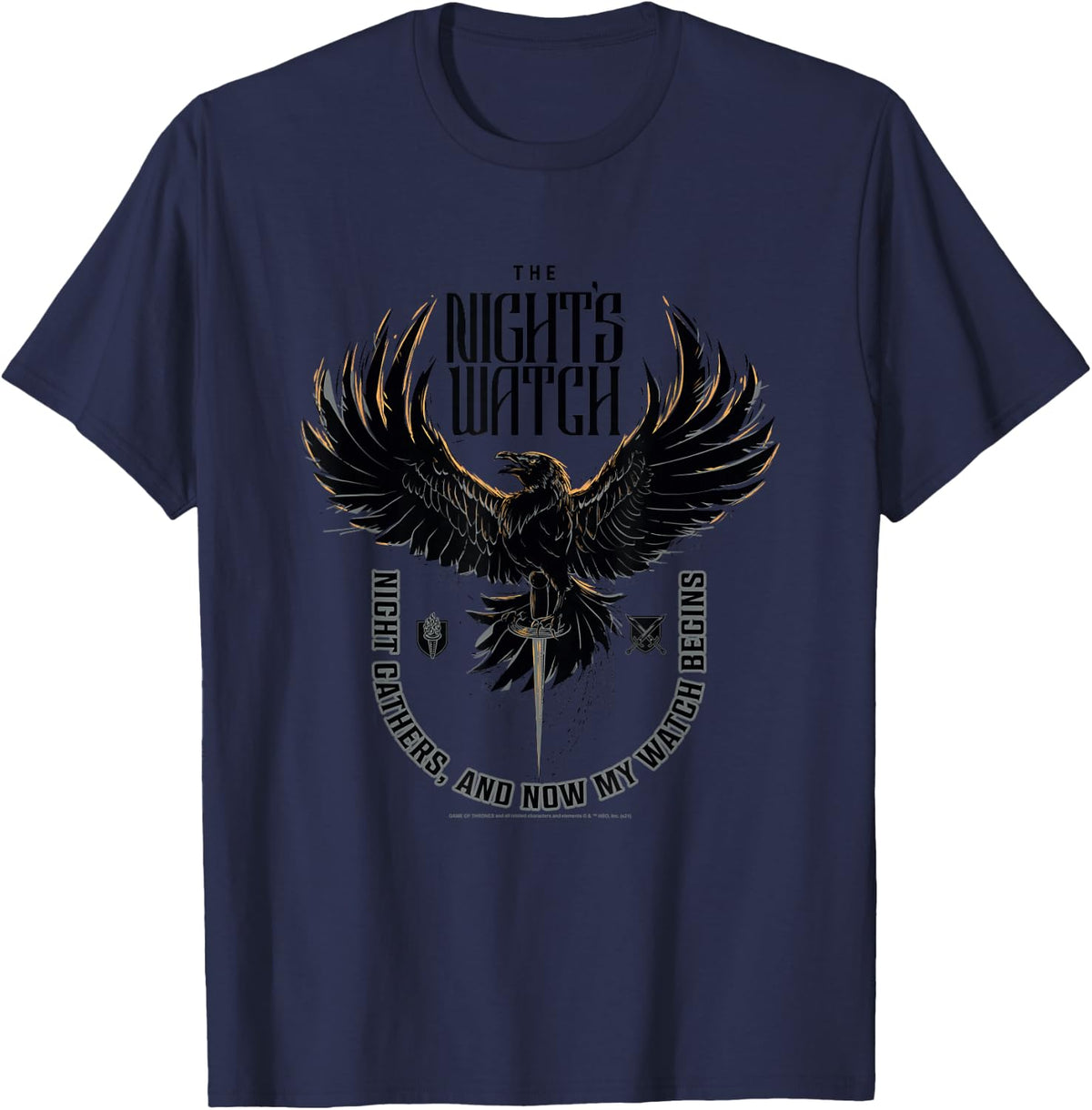 Game of Thrones The Night's Watch Night Gathers T-Shirt - T-Shirt | Navy