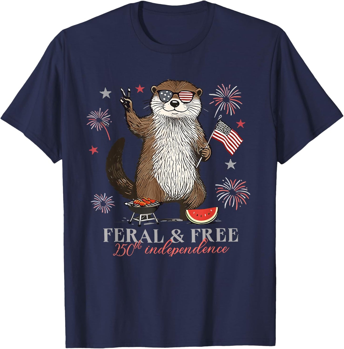 Feral and Free Otter T-Shirt - T-Shirt | Navy
