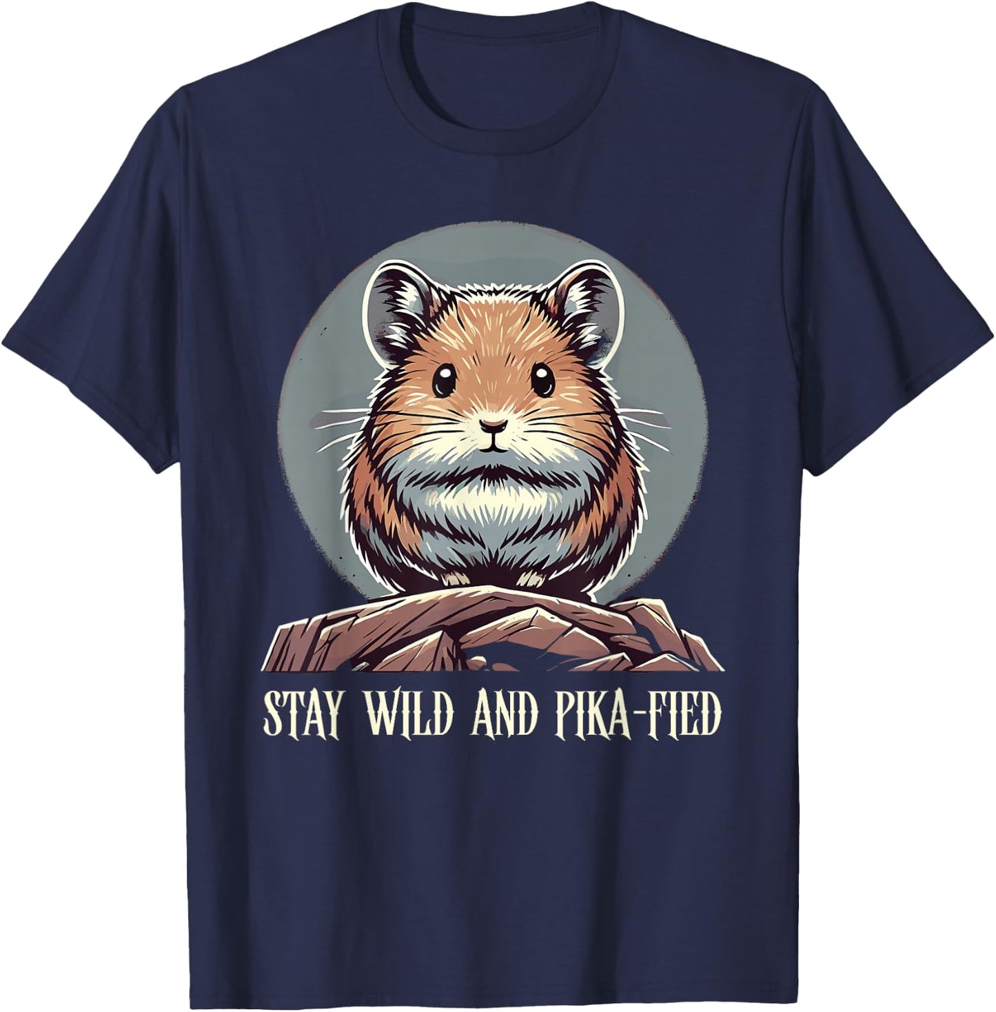 Adorable American Pika Habitat And Conservation Design T-Shirt - T-Shirt | Navy