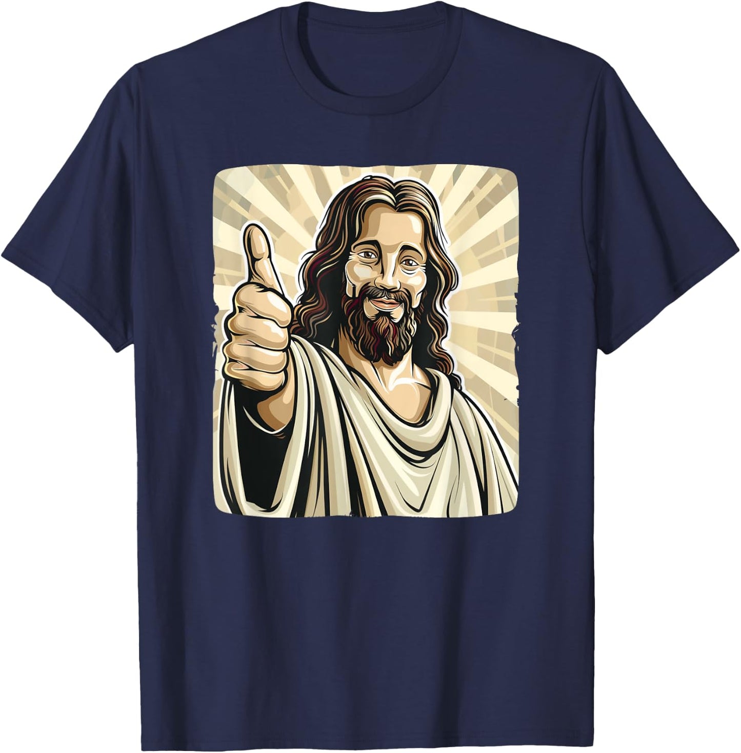 Funny thumb up with Jesus Christ Costume T-Shirt - T-Shirt | Navy