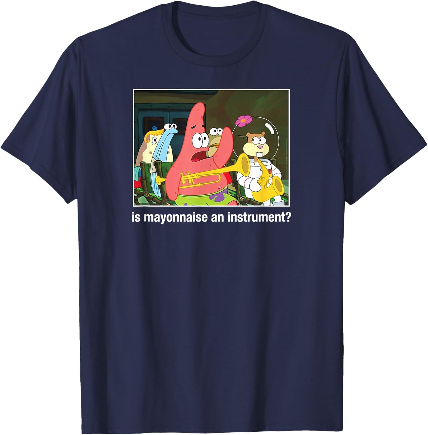 Spongebob Squarepants - Patrick Mayonnaise an Instrument T-Shirt - T-Shirt | Navy