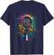 Colorful Paint Splash Tennis Racket Art Graphic T-Shirt - T-Shirt | Navy