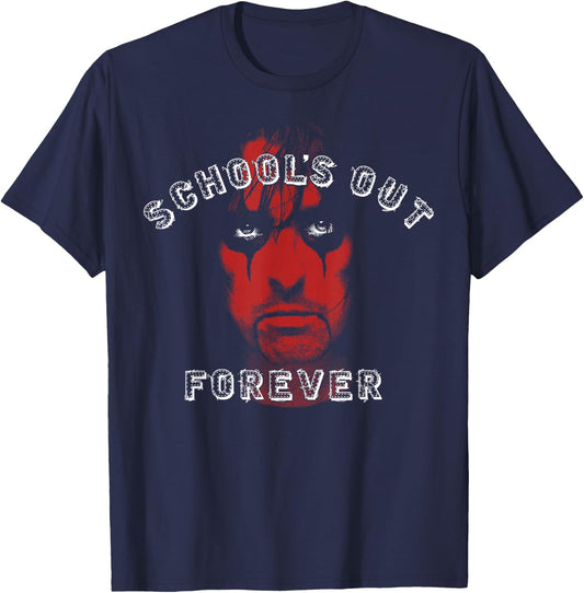 Alice Cooper Schools Out Red Face T-Shirt - T-Shirt | Navy