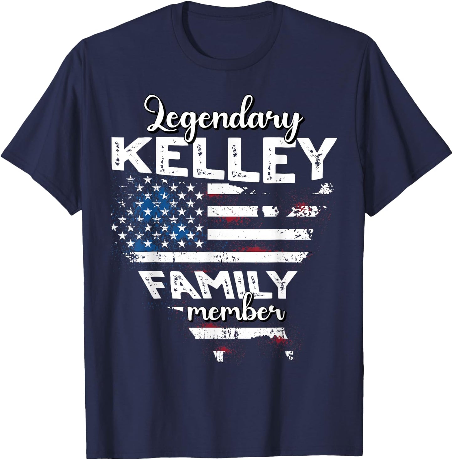 Surname Kelley US Flag Kelley Last Name Kelley T-Shirt - T-Shirt | Navy