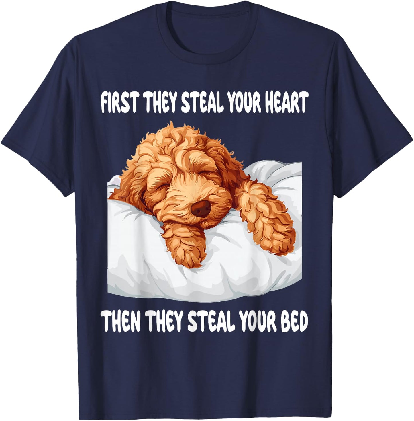 Goldendoodle Sleeping Pajamas Nightgown T-Shirt - T-Shirt | Navy
