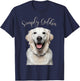 White English Cream Golden Retriever Cute 'Simply Golden' T-Shirt - T-Shirt | Navy