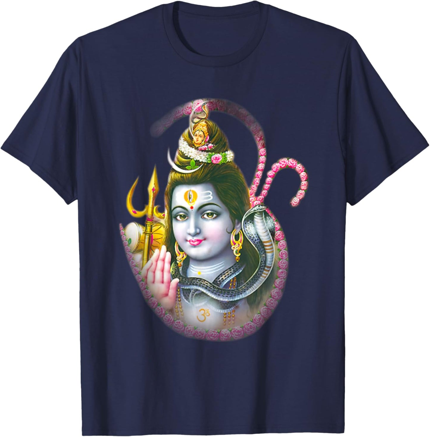Yoga Shirts Spiritual Hindu God Krishna Meditation T-Shirt - T-Shirt | Navy