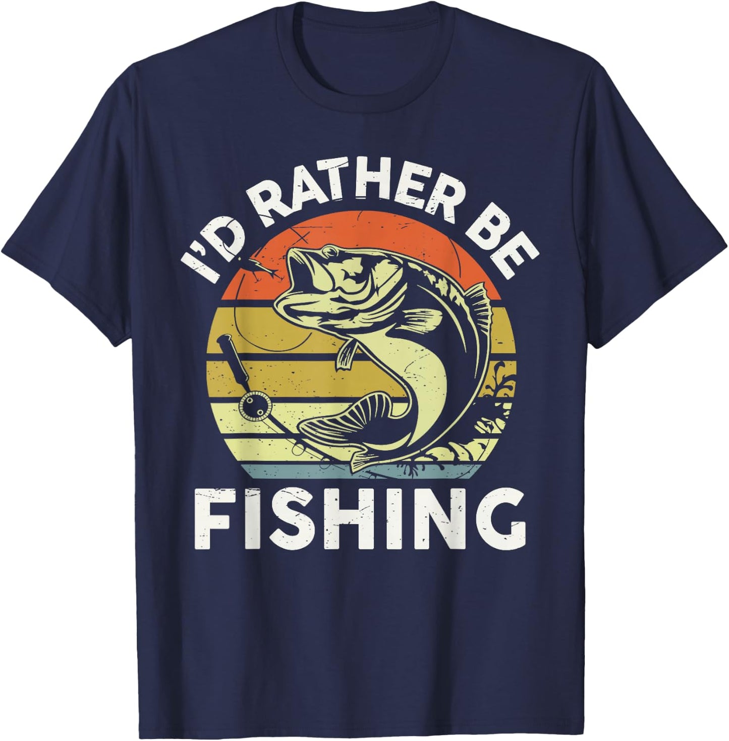 Id Rather Be Fishing-Shirt Men Women Boy Kids Funny Dad T-Shirt - T-Shirt | Navy