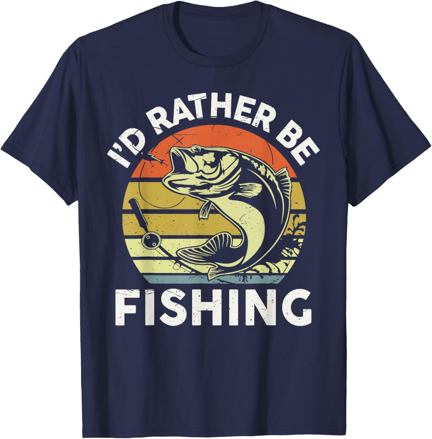 Id Rather Be Fishing-Shirt Men Women Boy Kids Funny Dad T-Shirt - T-Shirt | Navy