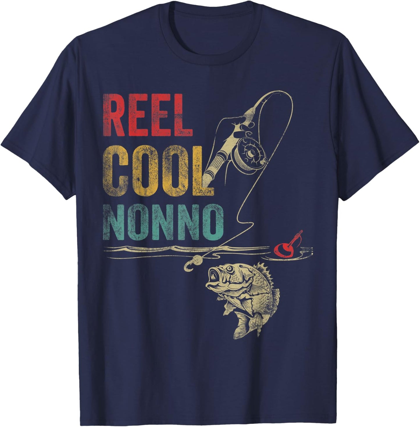 Reel Cool Nonno Fish Fishing Shirt Father's Day T-Shirt - T-Shirt | Navy