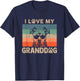 I Love My Granddog Pitbull Grandma Grandpa Dog Owner Dog Paw Men Women Kids T-Shirt - T-Shirt | Navy
