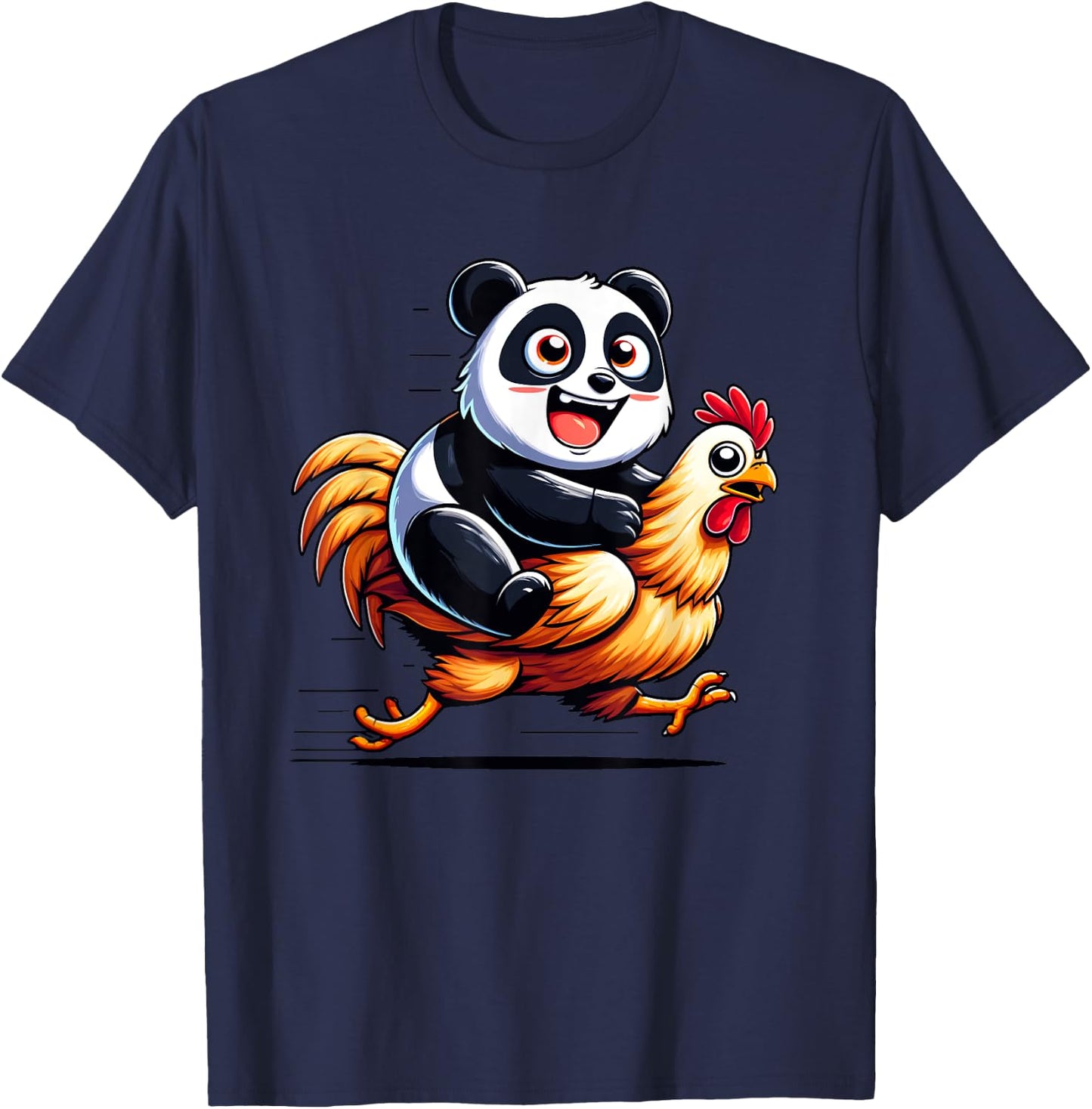 Funny Panda Chicken Rooster Animal Lovers Men Women Kids T-Shirt - T-Shirt | Navy