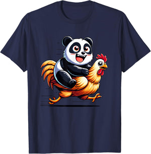 Funny Panda Chicken Rooster Animal Lovers Men Women Kids T-Shirt - T-Shirt | Navy