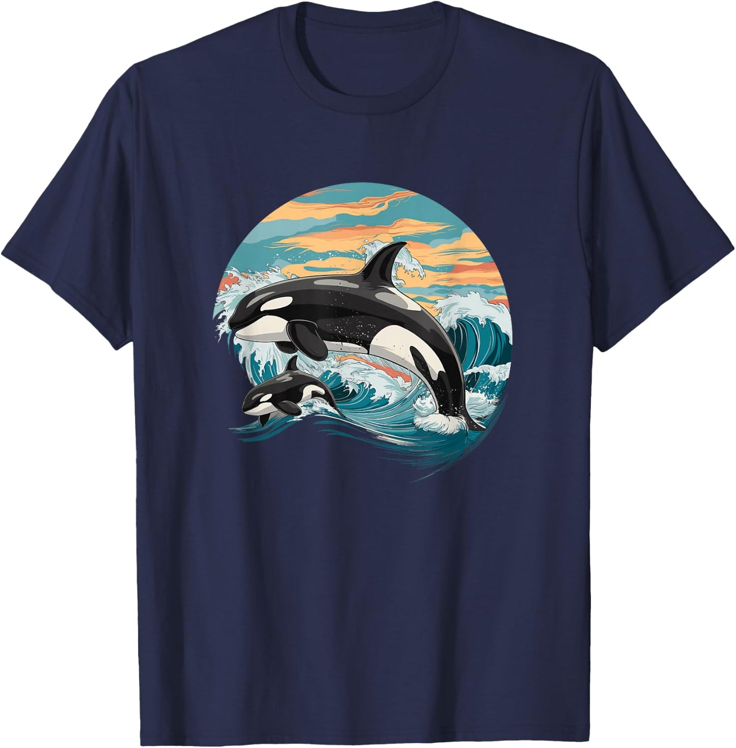 Killer Whale Orca Family T-Shirt - T-Shirt | Navy