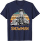 Funny Snowman Sunset Vintage Movies Funny Big Trucks T-Shirt - T-Shirt | Navy