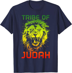 Lion Of Judah Tribe Hebrew Israelite Reggae African YHWH T-Shirt - T-Shirt | Navy