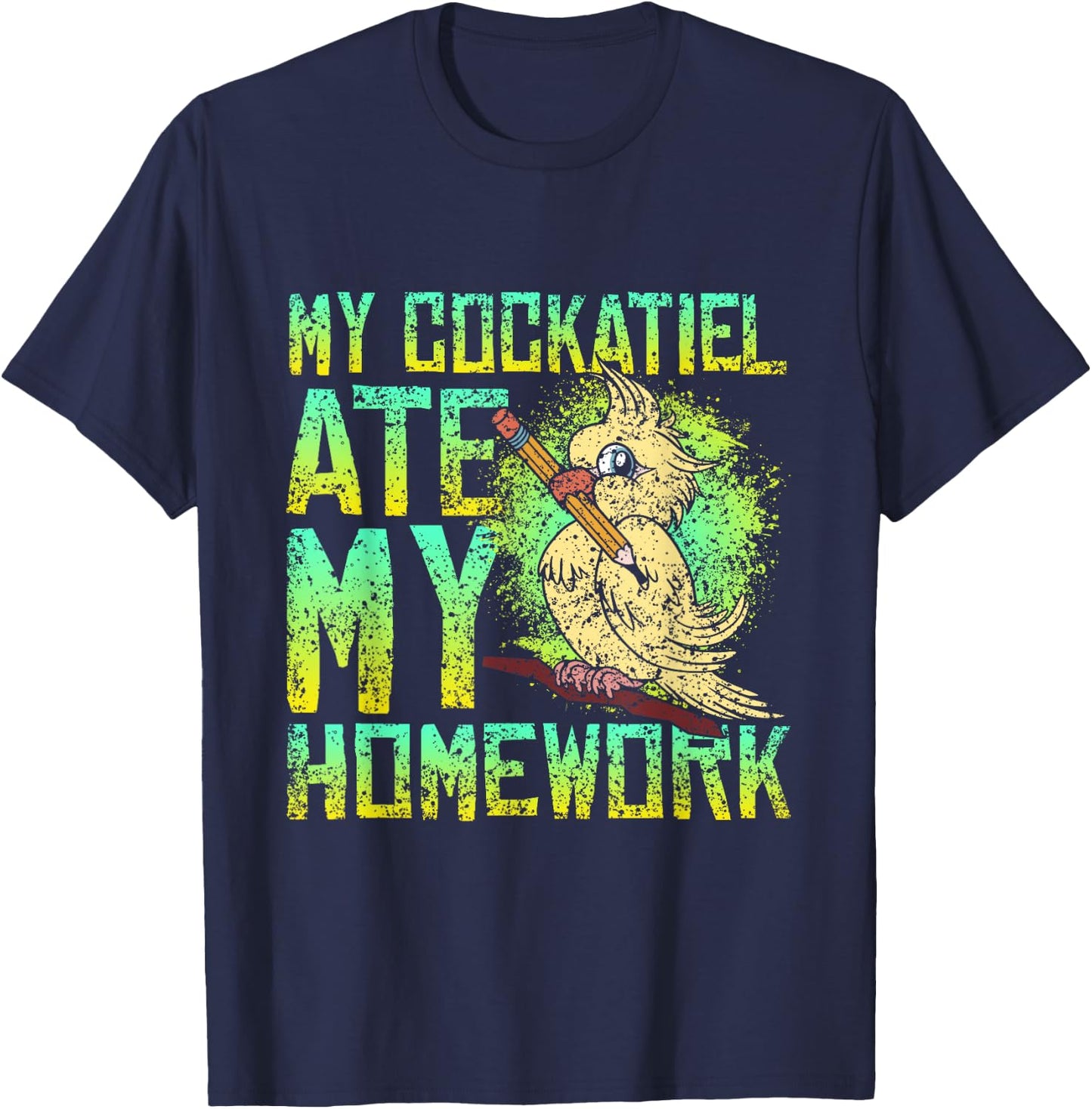 Lover Cockatiels Pets Cockatiel Birds -Child , Black, Small, Short Sleeve, , Classic Fit, Cockatiel Print, Humor, Holiday, Pet-Themed, All Seasons T-Shirt - T-Shirt | Navy