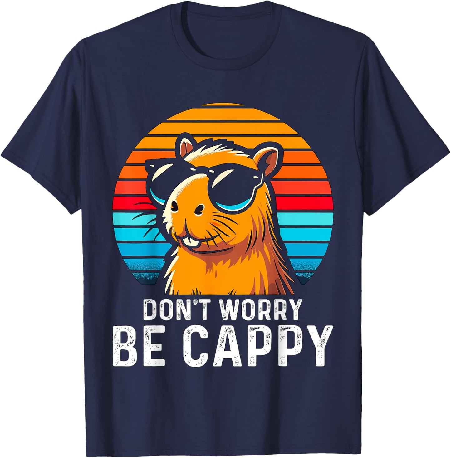 Don't worry be Cappy Capybara T-Shirt - T-Shirt | Navy