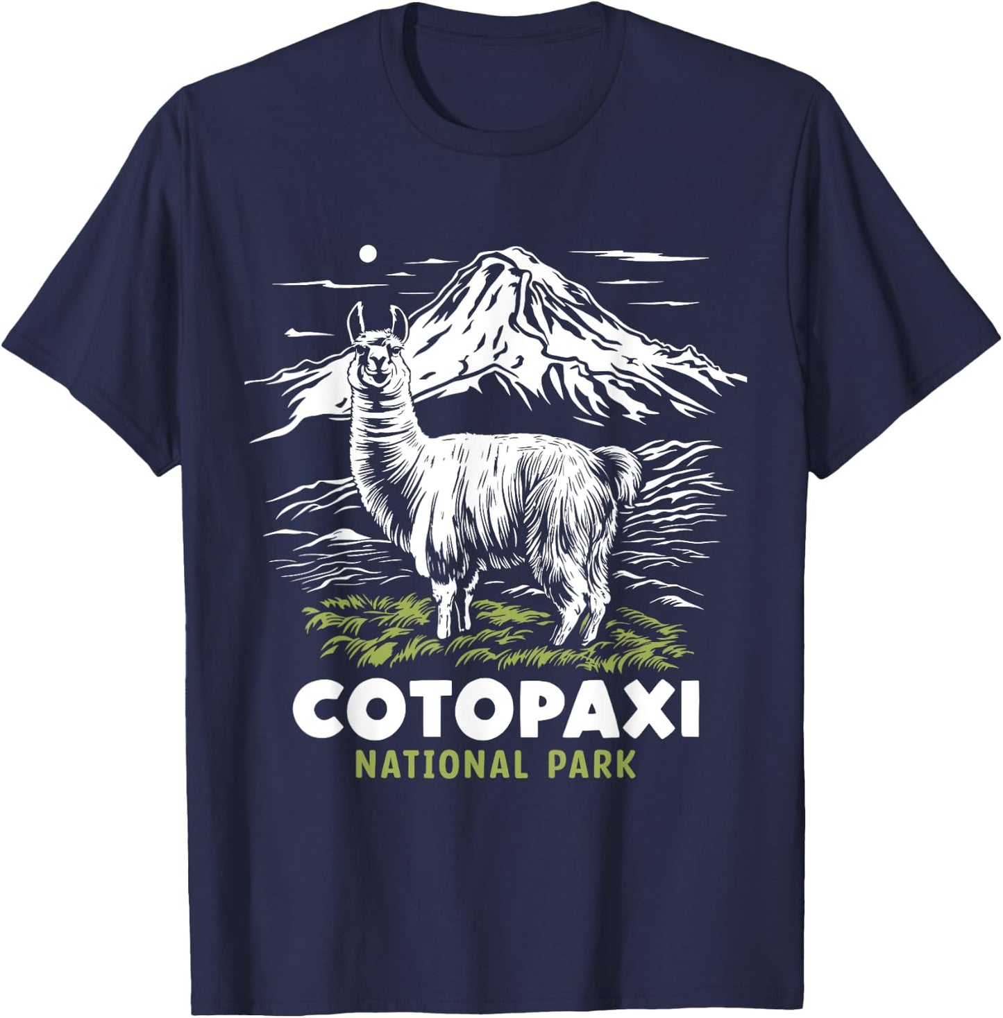 Cotopaxi National Park Ecuador Souvenir Alpaca Llama Hike T-Shirt - T-Shirt | Navy
