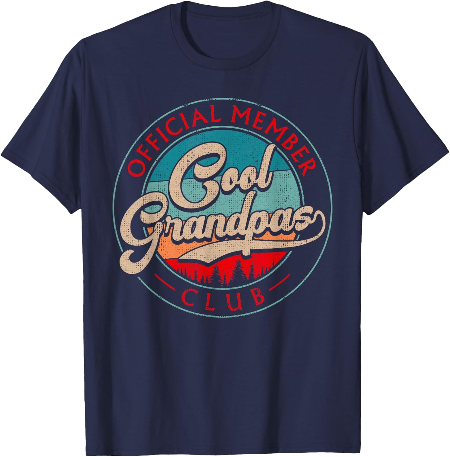 Grandpa Vintage Cool Grandpas Club Official Member Funny T-Shirt - T-Shirt | Navy