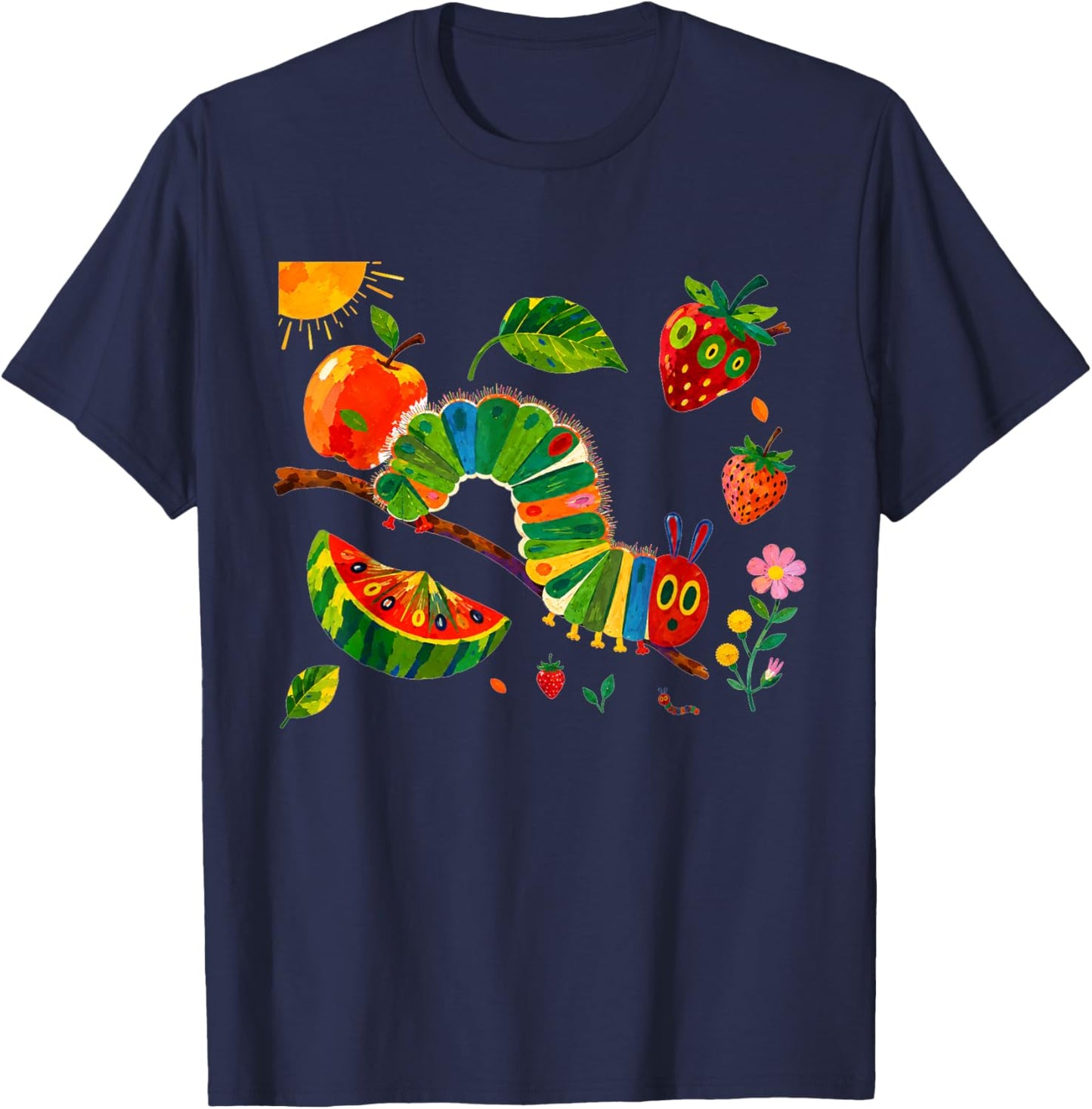 Flower Cute Caterpillar Costume Garden Floral Bug Lover Kid T-Shirt - T-Shirt | Navy