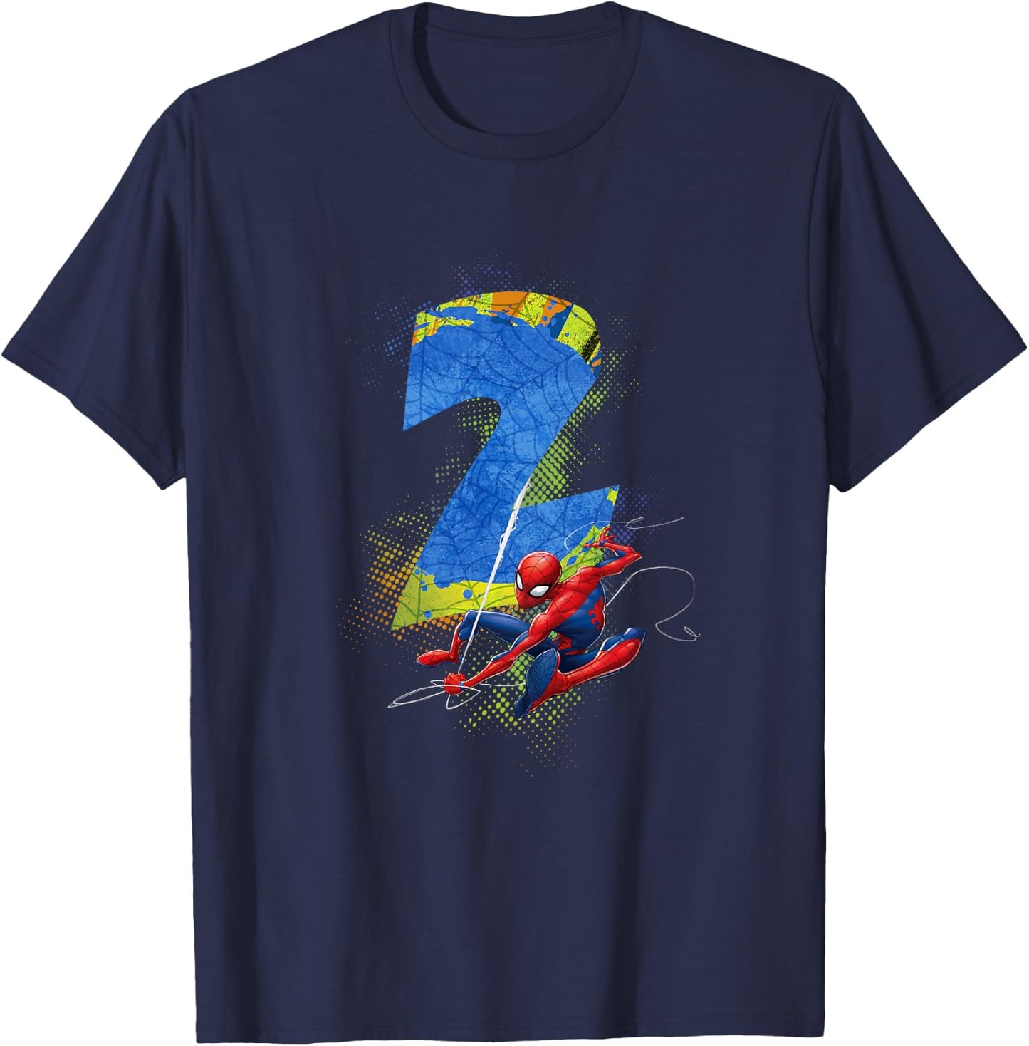 Marvel Super Heroes Spider-Man 2 Year Old Second Birthday T-Shirt - T-Shirt | Navy