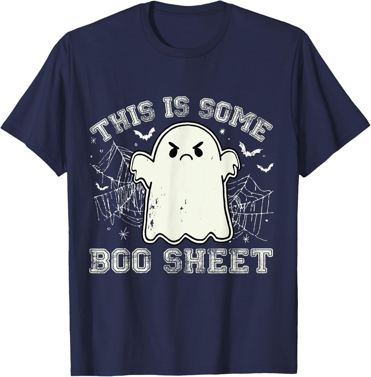 This Is Some Boo Sheet Ghost Retro Halloween Women T-Shirt - T-Shirt | Navy