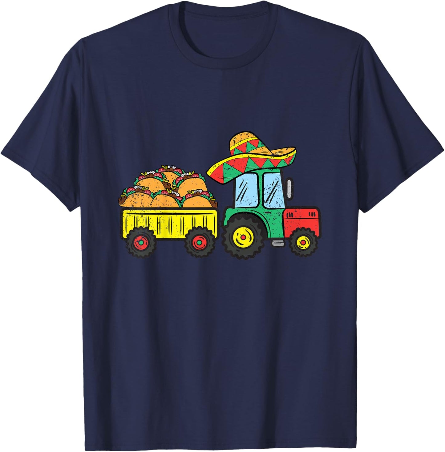 Kids Taco Tractor Cinco De Mayo Mexican Food Fiesta Toddler Boys T-Shirt - T-Shirt | Navy