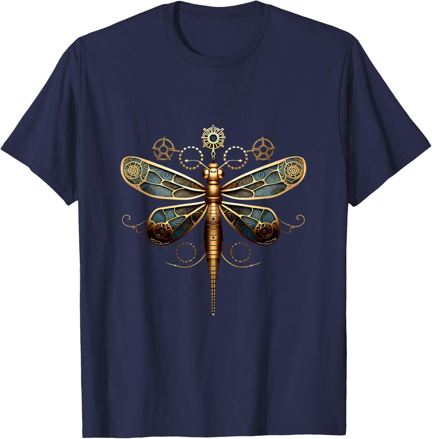 Dragonfly Steampunk Insect Art Mechanical Engineer Steampun T-Shirt - T-Shirt | Navy