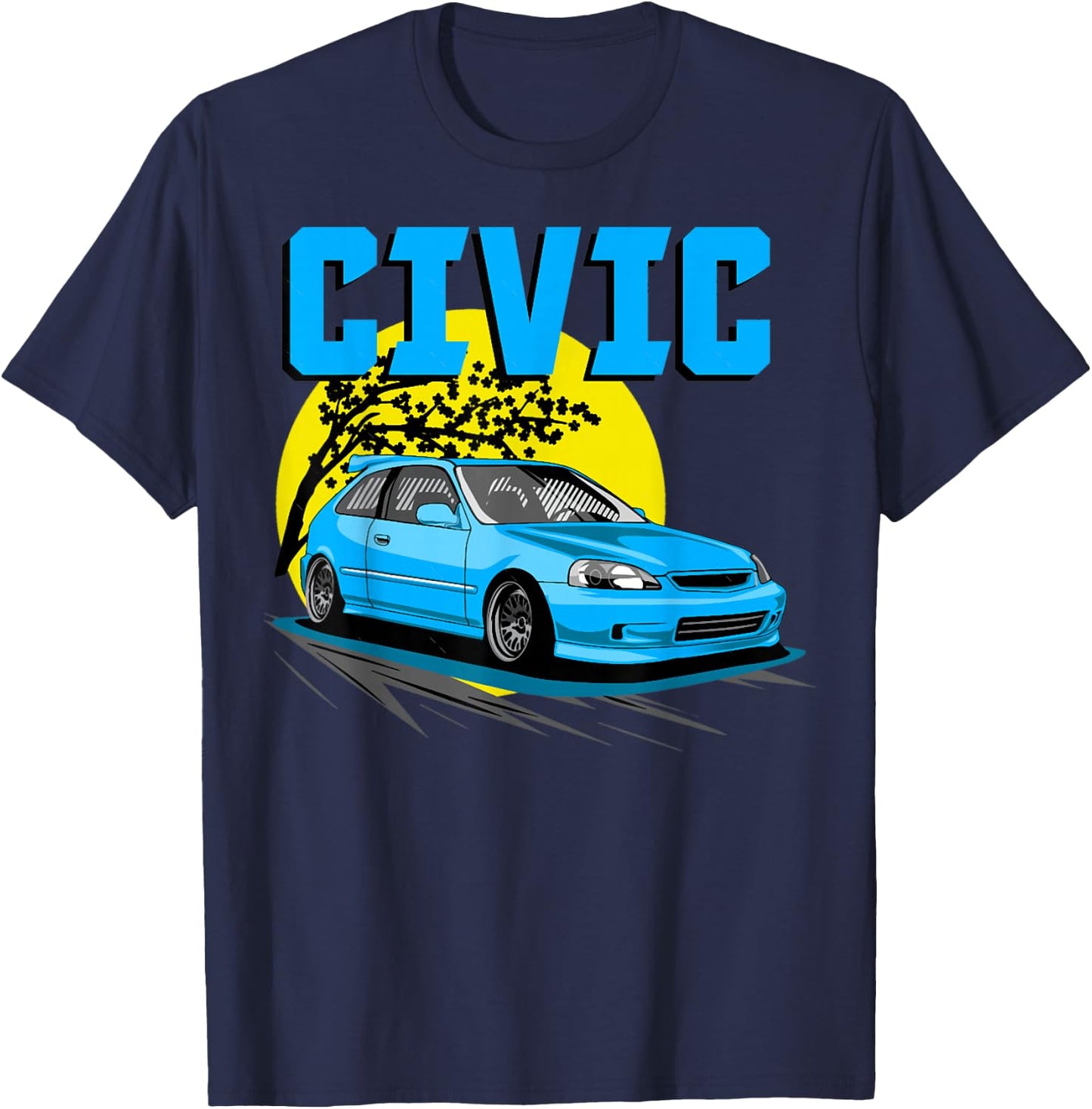 1997 CIVIC eg ek type r Hatchback car , Small, Black T-Shirt - T-Shirt | Navy