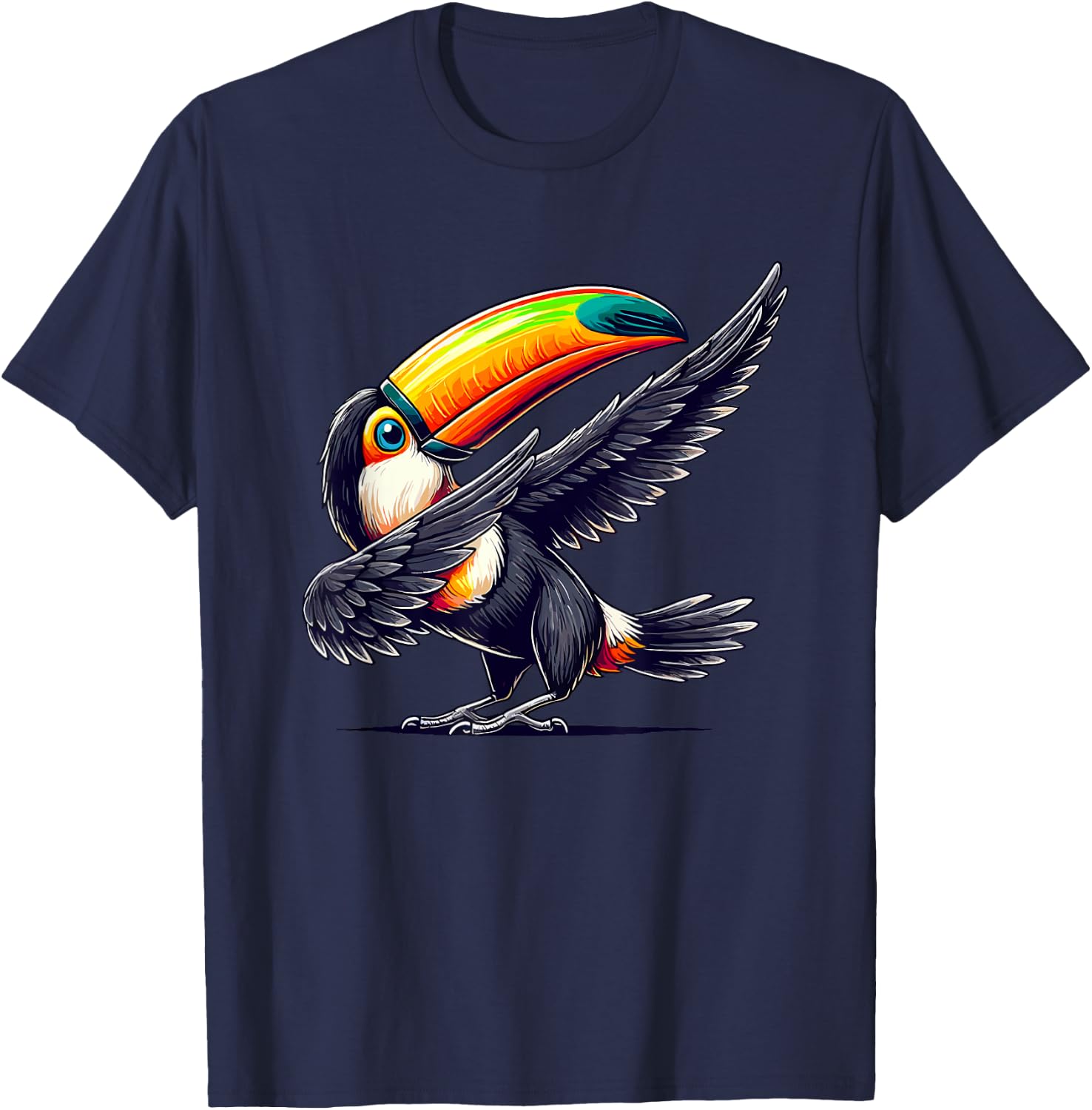 Toucan Dabbing | Tropical Bird, For Kids & Cute Toucan T-Shirt - T-Shirt | Navy