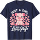 Just A Girl Who Loves Pigs T-Shirt - T-Shirt | Navy