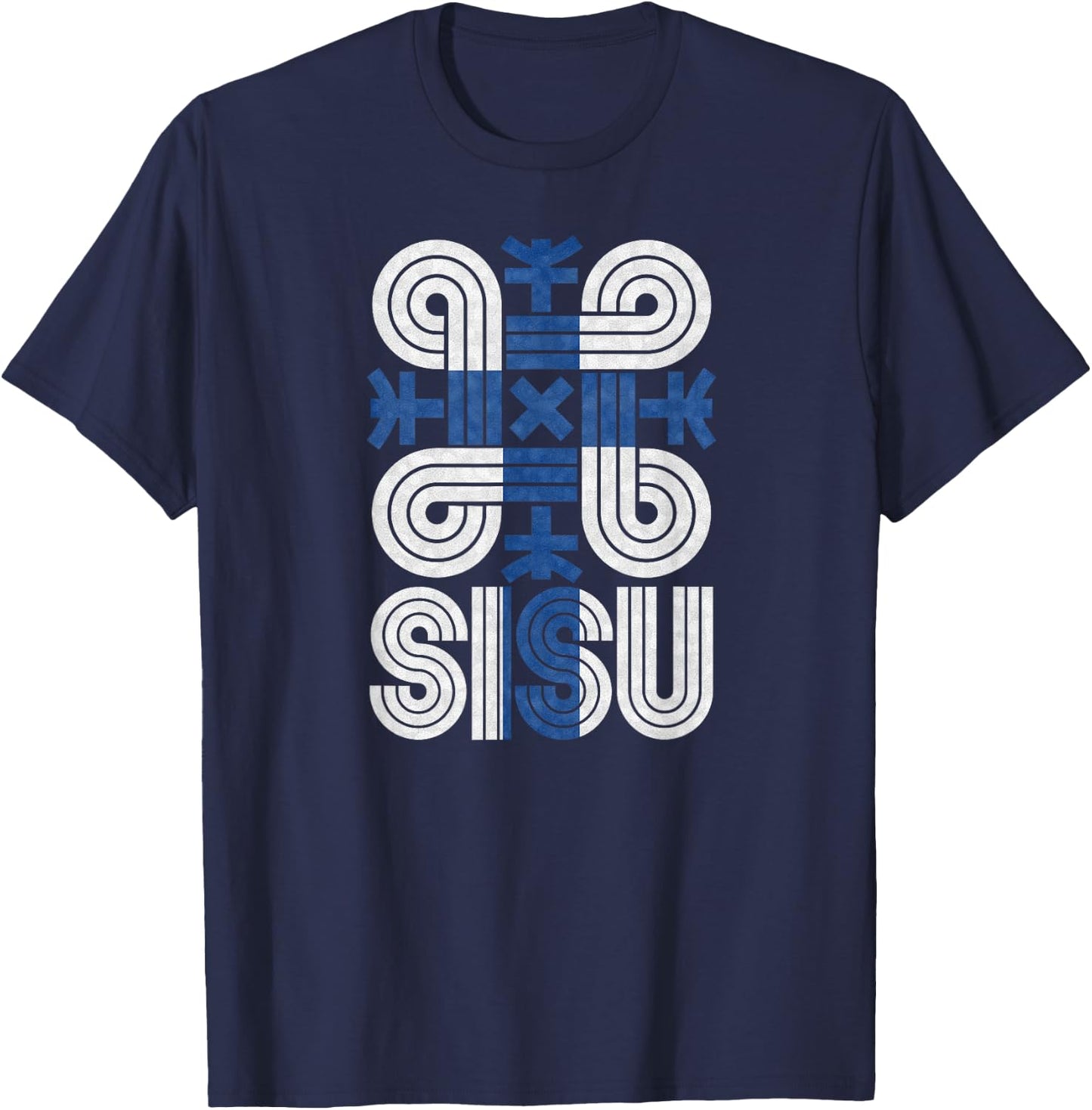 Sisu Finnish Flag Suomi Finland Protection Symbol Rune T-Shirt - T-Shirt | Navy
