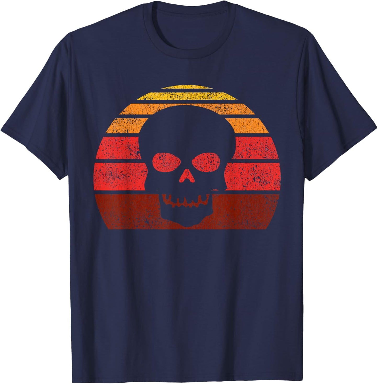 Retro Vintage Skull Tattoo Art Halloween Gift Men Women T-Shirt - T-Shirt | Navy