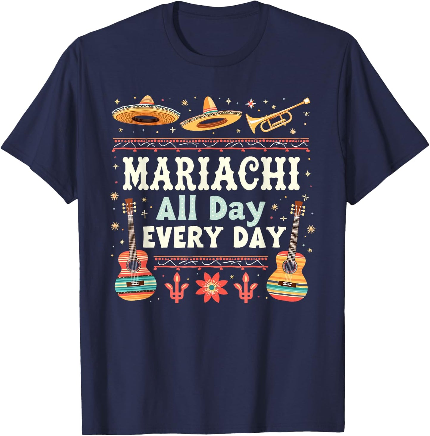 Traditional Mexican Cultural Music Mariachi Lover Fiesta T-Shirt - T-Shirt | Navy