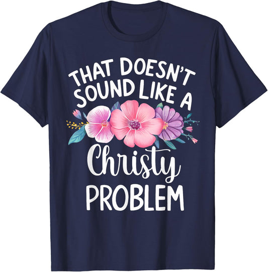 CHRISTY Personalized Cute Flower Girls CHRISTY Name T-Shirt - T-Shirt | Navy