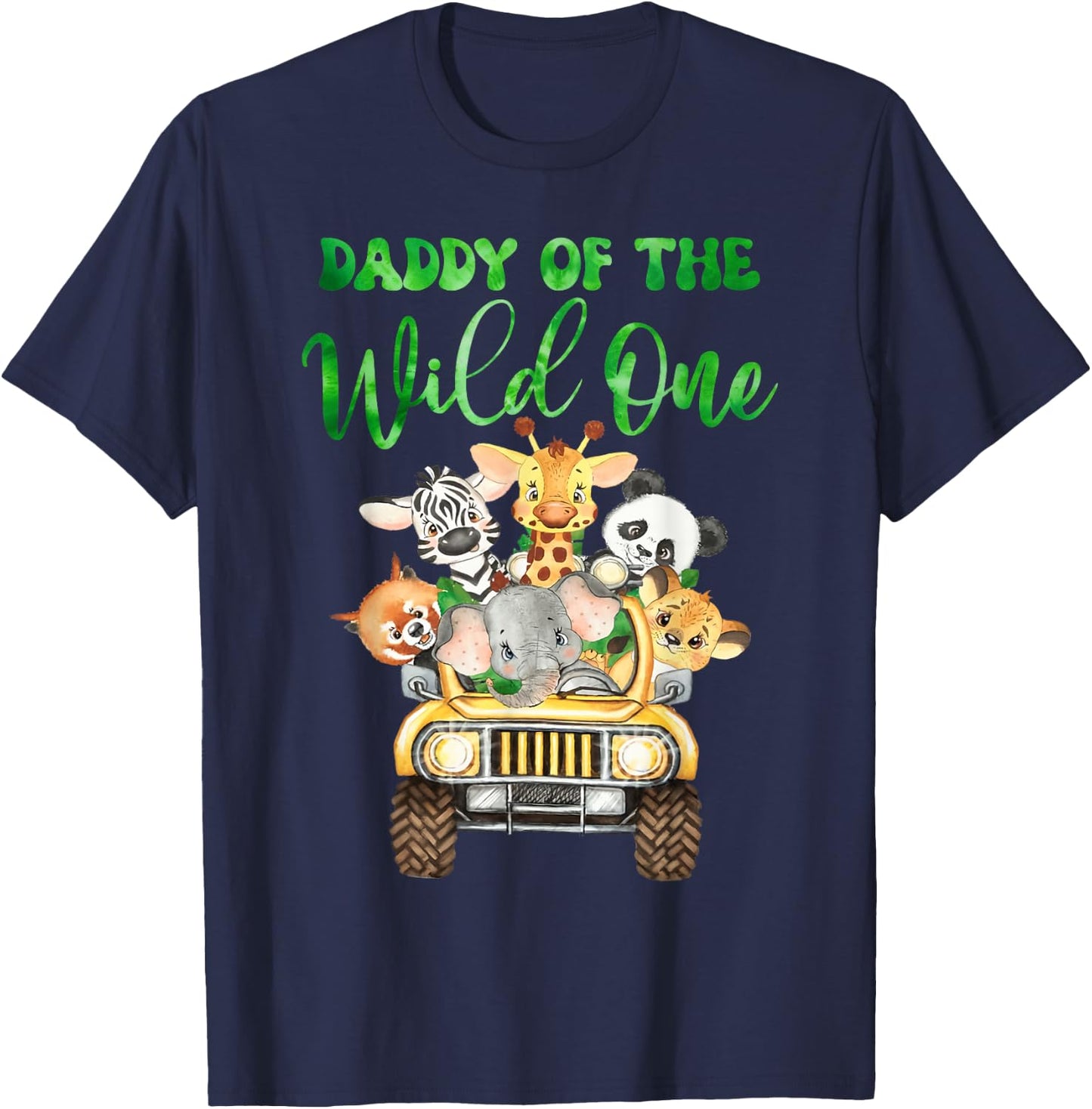 Daddy Of The Wild One Birthday 1st Safari Jungle Family T-Shirt - T-Shirt | Navy