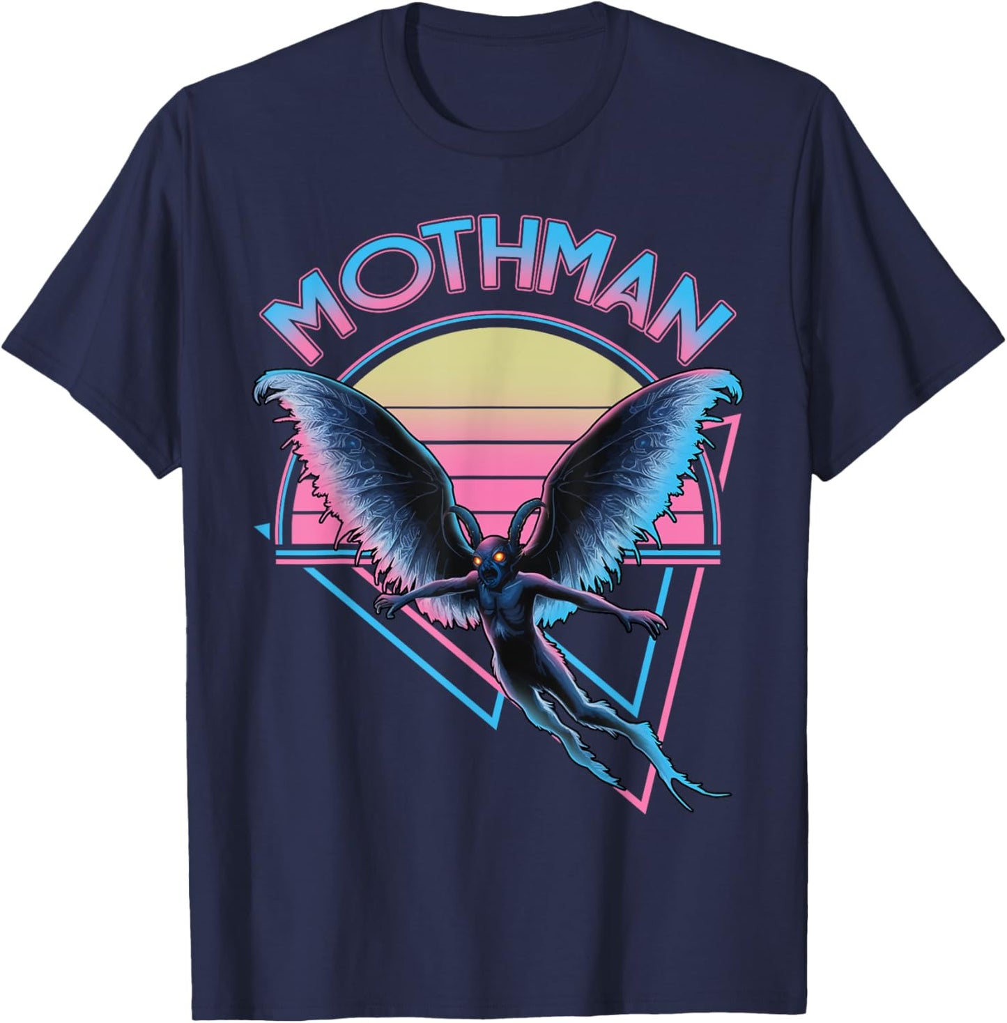 Mothman Vaporwave Cryptozoology Retro Vintage Cryptid T-Shirt - T-Shirt | Navy
