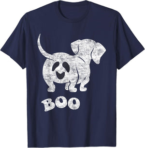 Boo Dachshund Spooky Dog Wiener Halloween Costume T-Shirt - T-Shirt | Navy