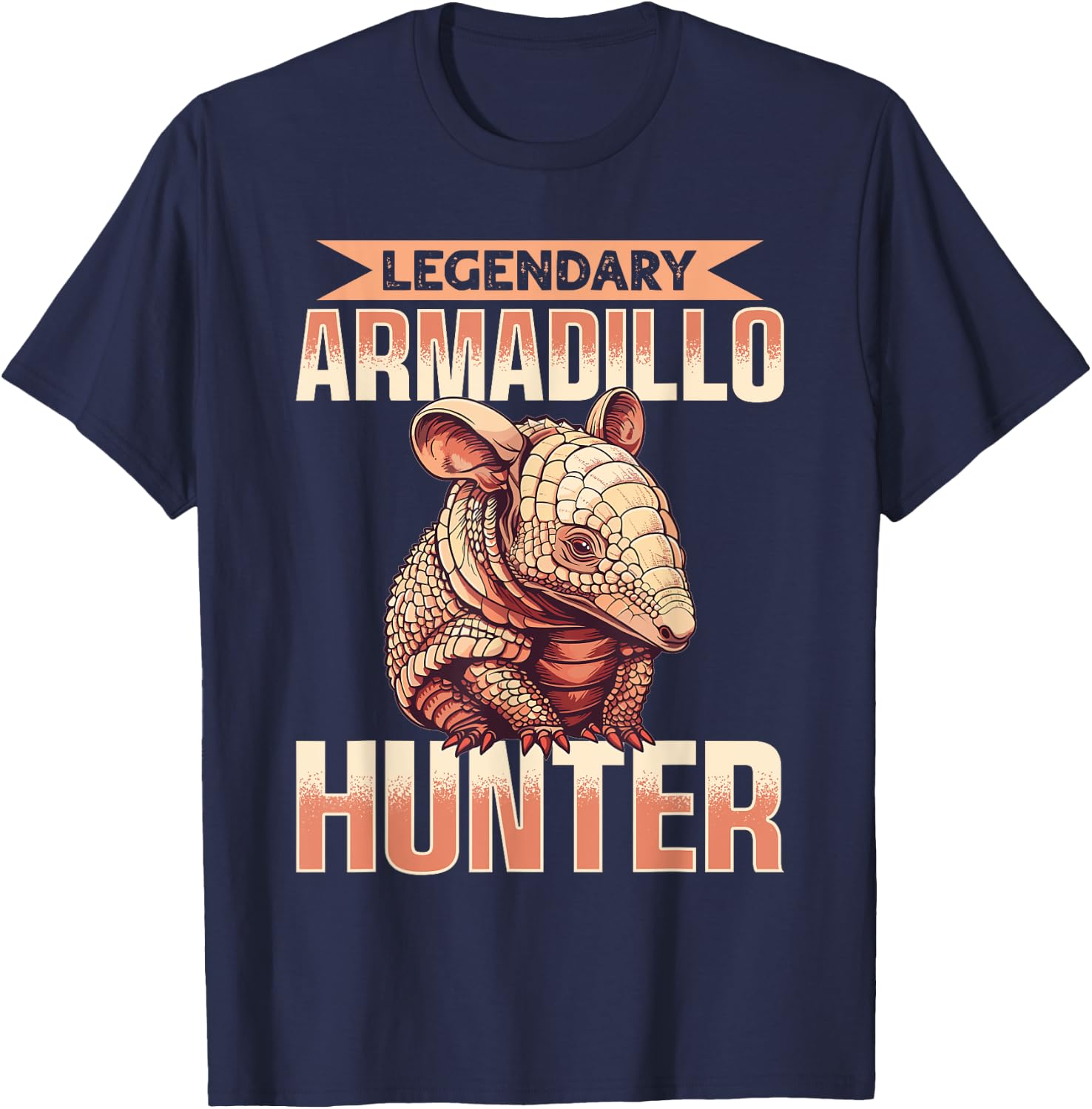 Funny Armadillo Animal Legendary Armadillo Hunter T-Shirt - T-Shirt | Navy