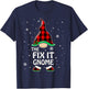 Fix It Gnome Buffalo Plaid Matching Family Christmas Pajama T-Shirt - T-Shirt | Navy