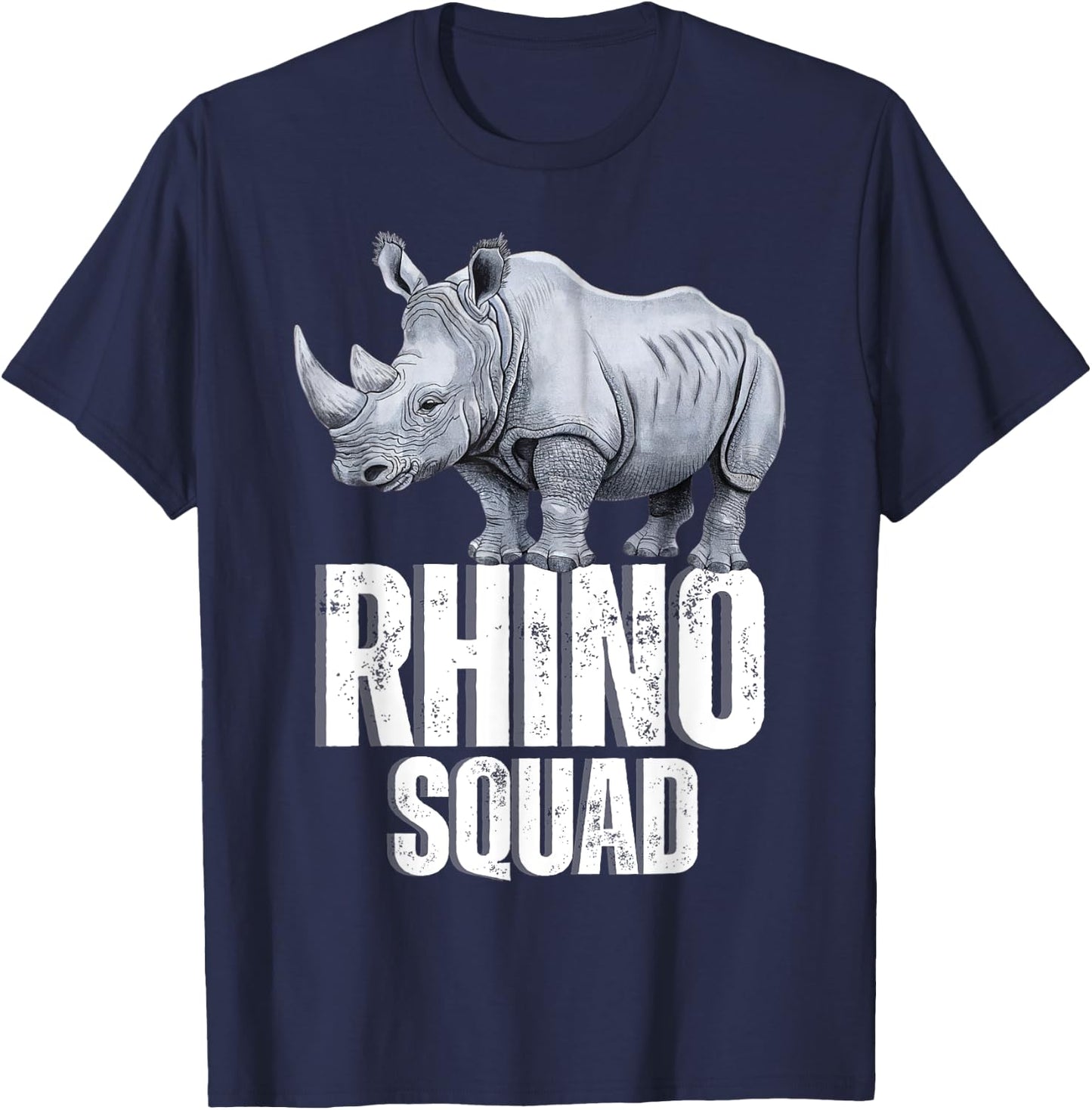 Rhino Squad Rhino Team Rhino Lover Rhinoceros Women Kids Men T-Shirt - T-Shirt | Navy