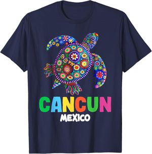 Cancun Mexico Sea Turtle T-Shirt - T-Shirt | Navy
