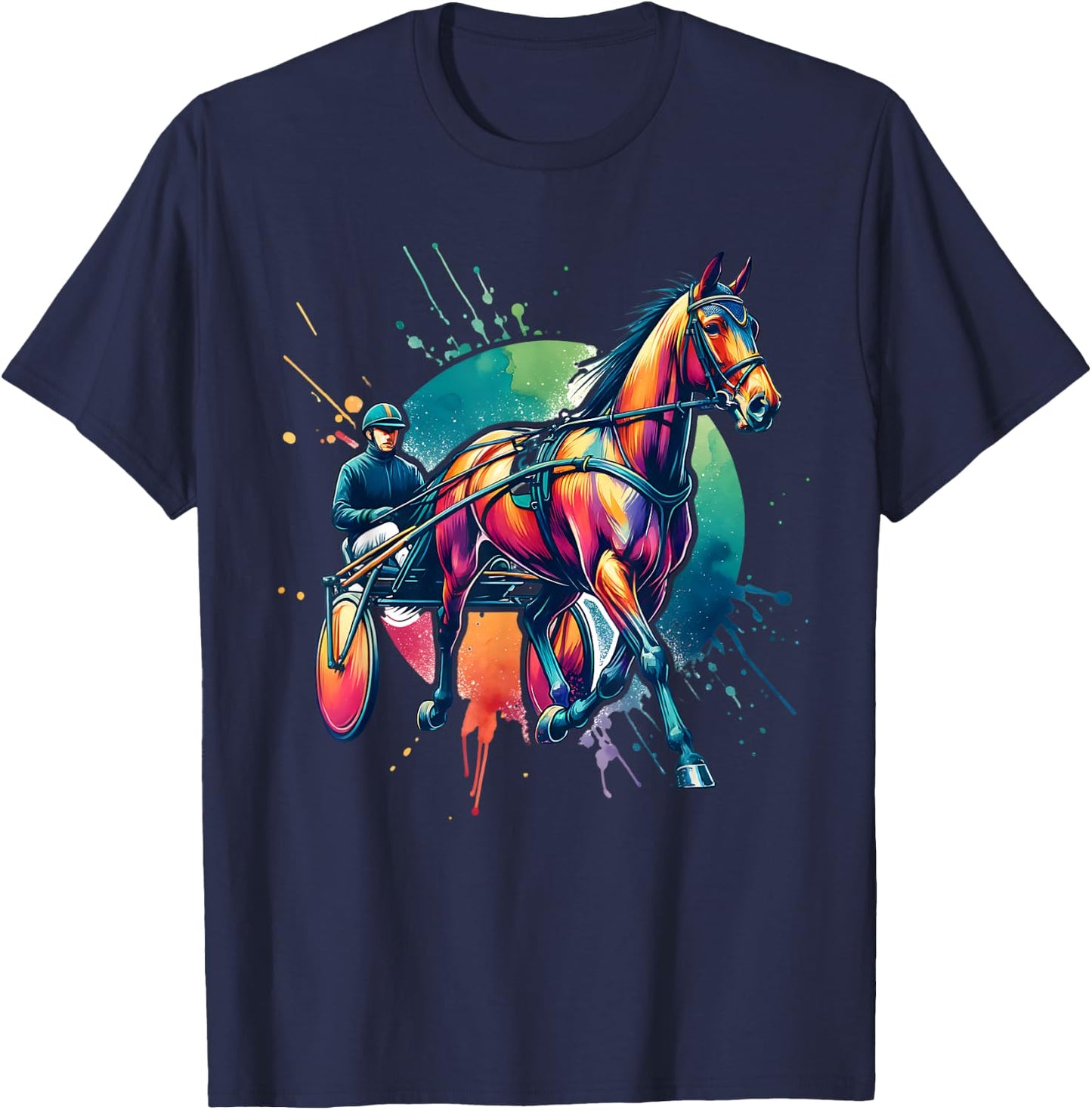 Harness Racehorse - Gift Race Horse Lover, Standardbred T-Shirt - T-Shirt | Navy