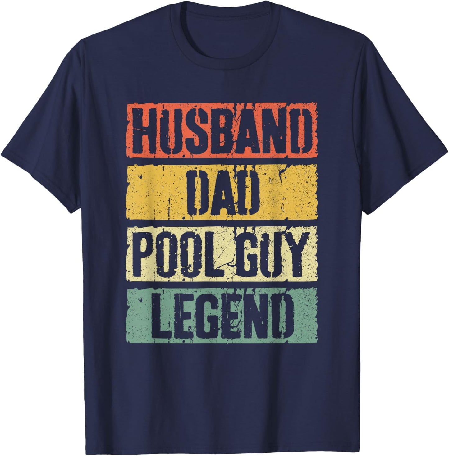 Husband Dad Pool Guy Legend Shirt Men Fathers Day T-Shirt - T-Shirt | Navy