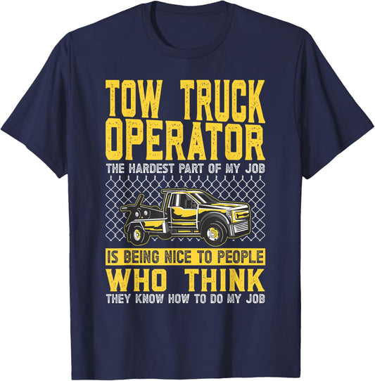 Tow Truck Driver T-Shirt - T-Shirt | Navy