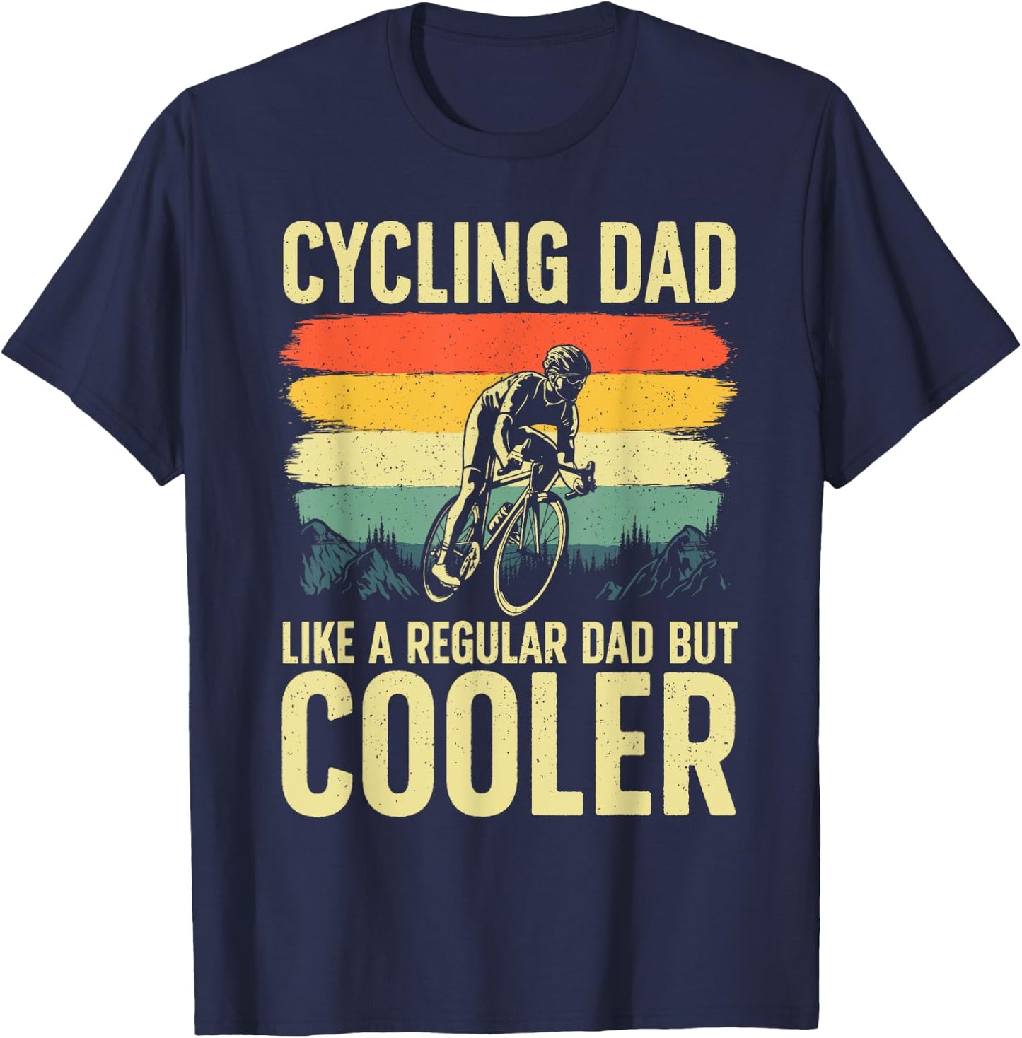 Cool Cycling For Dad Men Bicycling Bikers Bicycle Bike Rider T-Shirt - T-Shirt | Navy